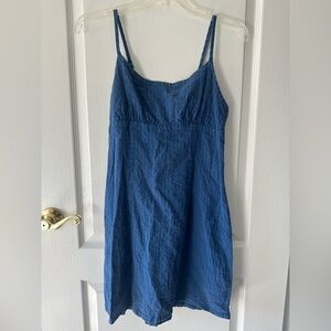 Wild Fable Textured Blue Midi Dress